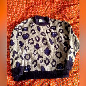 Anine Bing Raigh Crewneck Sweater in Leopard. Worn a handful of times.